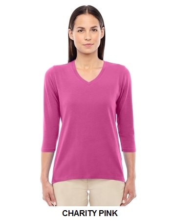 Devon & Jones Ladies' Perfect Fit™ Bracelet Length V-Neck Top", (DP184W)